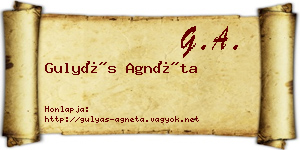 Gulyás Agnéta névjegykártya